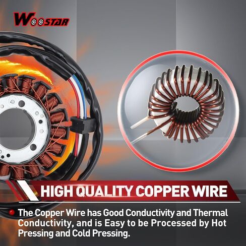 WOOSTAR 18 Coil 7 Wire Magneto Stator Replacement for Suzuki LTZ400 Quadsport Z 400 KSF400 KFX400 ARCTIC CAT DVX400 in Kuwait