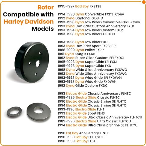 Rotor FIT For Harley Davidson Electra Glide 1989-1996 Softail, Custom, Fat Boy, Heritage Springer,Dyna,Springer,Low Rider,Sport Glide 1989-1999,OEM 29957-81B in Kuwait