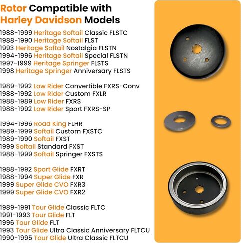 Rotor FIT For Harley Davidson Electra Glide 1989-1996 Softail, Custom, Fat Boy, Heritage Springer,Dyna,Springer,Low Rider,Sport Glide 1989-1999,OEM 29957-81B in Kuwait