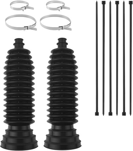 2PCS Car Inner Tie Rod Boot Upgraded Thickened Silicone,Large Caliber Car Rack and Pinion Boot Kit with Clamps/Ties,Universal Cars Steering Rack Boots Kit for Dust Protecion in Kuwait