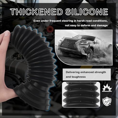 2PCS Car Inner Tie Rod Boot Upgraded Thickened Silicone,Large Caliber Car Rack and Pinion Boot Kit with Clamps/Ties,Universal Cars Steering Rack Boots Kit for Dust Protecion in Kuwait