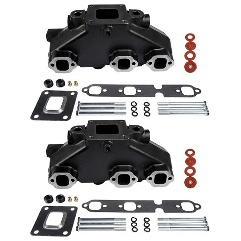 2X Dry Joint Exhaust Manifold Kit Replacement for 2002-up Mercruiser GM 4.3 V6 Marine Engines 4612, 864612T01, MC-1-864612 in Kuwait