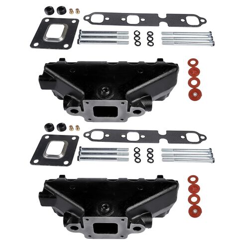 2X Dry Joint Exhaust Manifold Kit Replacement for 2002-up Mercruiser GM 4.3 V6 Marine Engines 4612, 864612T01, MC-1-864612 in Kuwait