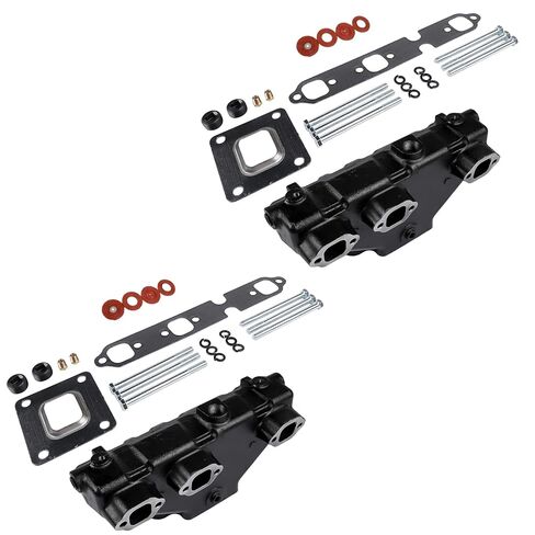 2X Dry Joint Exhaust Manifold Kit Replacement for 2002-up Mercruiser GM 4.3 V6 Marine Engines 4612, 864612T01, MC-1-864612 in Kuwait