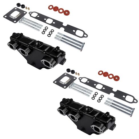 2X Dry Joint Exhaust Manifold Kit Replacement for 2002-up Mercruiser GM 4.3 V6 Marine Engines 4612, 864612T01, MC-1-864612 in Kuwait