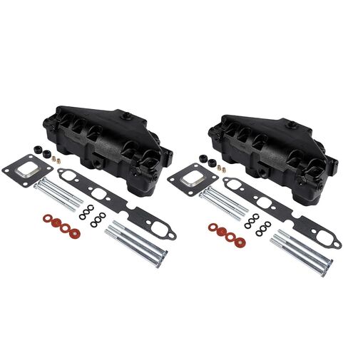 2X Dry Joint Exhaust Manifold Kit Replacement for 2002-up Mercruiser GM 4.3 V6 Marine Engines 4612, 864612T01, MC-1-864612 in Kuwait