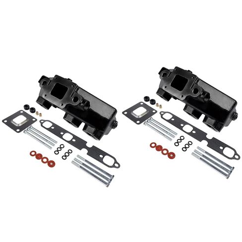 2X Dry Joint Exhaust Manifold Kit Replacement for 2002-up Mercruiser GM 4.3 V6 Marine Engines 4612, 864612T01, MC-1-864612 in Kuwait