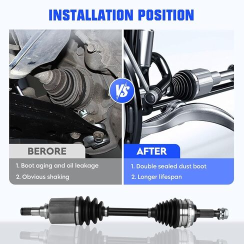 Front Left&Right CV Axle Shaft Set Fit for Toyota Corolla 1.8L 1993-2002, for Toyota Celica ST Manual Trans 1990-1993, for Geo Prizm 1993-1997, for Chevy Prizm 1998-2002, 2 pcs CV Joint Shaft in Kuwait
