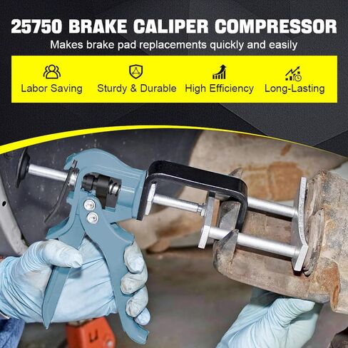 BARTOO 25750 Dual Piston Brake Caliper Compressor Brake Caliper Piston Tool with 2 Caliper Hooks for Most Cars Trucks, Disc Brake Pad Separator Tool Brake Pad Replacement in Kuwait