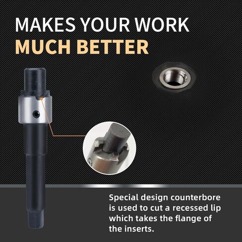 طقم إصلاح الخيوط M14x1.5x12.7MM مع مثقاب HSS، صنبور، فتحة مضادة، سائق التثبيت، متري، 10 قطع إدراج من الفولاذ المقاوم للصدأ M14x1.5x12.7MM in Kuwait