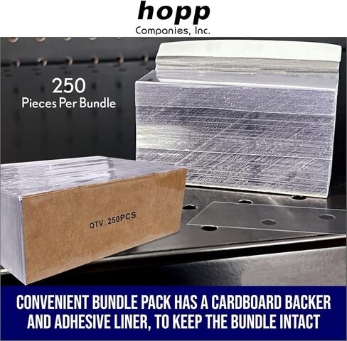 Clear Plastic Wire Shelf Label Holders for Metal & Price Channel Shelves - Repositionable Retail Price Tag Holders for Secure Pricing - 1000 Pieces in 2.5" L x 1.25" H, 10 mm in Kuwait