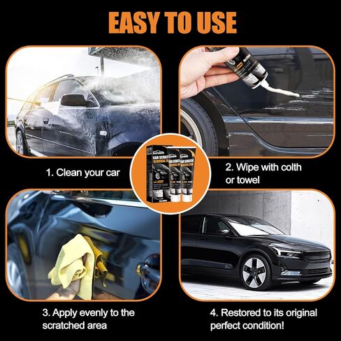 2026 Upgraded Scratch Remover for Vehicles, Car Scratch Remover with Wipe and Sponge, Car Scratch Repair Kit for Deep Scratches, Easy to Use and Effective for Car Paint Polishing & Repair in Kuwait