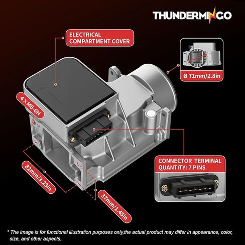 مستشعر تدفق الهواء الشامل 22250-35040 متوافق مع Toyota 4Runner Pickup 2.4L 1984 1985 1986 1987 1988 1989 Toyota Pickup MAF Sensor 22RTE 22RET 22RE يستبدل 22250-35040 2225035040 in Kuwait