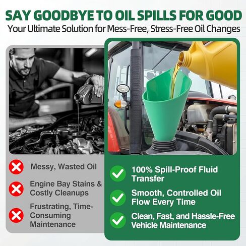 Flexible Oil Funnel, Reusable Oil Filter Funnel, Spill-Free Foldable & Moldable Oil Drain Tool Funnel for Clean Oil Changes, Car & Motorcycle Maintenance, Coolant & Other Fluids in Kuwait
