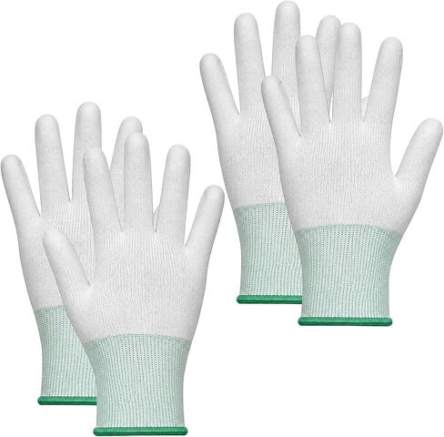 4 Pcs Quilting Gloves for Quilters, White Quilting Gloves for Free-Motion Sewing Machine Glove Lightweight Nylon Fabric Glove for Free-Motion Quilters Sewing Crafting, 2 Pairs in Kuwait