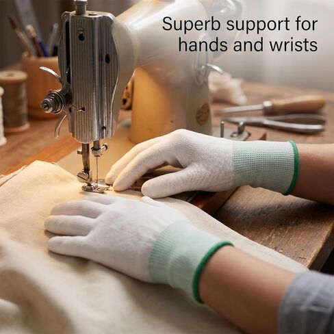 4 Pcs Quilting Gloves for Quilters, White Quilting Gloves for Free-Motion Sewing Machine Glove Lightweight Nylon Fabric Glove for Free-Motion Quilters Sewing Crafting, 2 Pairs in Kuwait