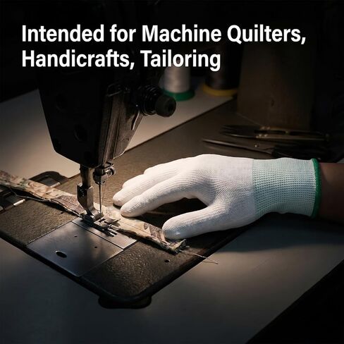 4 Pcs Quilting Gloves for Quilters, White Quilting Gloves for Free-Motion Sewing Machine Glove Lightweight Nylon Fabric Glove for Free-Motion Quilters Sewing Crafting, 2 Pairs in Kuwait