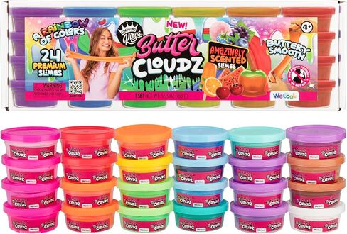 Butter Cloudz Slime 24 Pack - Assorted Scented Slimes, Soft & Stretchy Sensory Set for Kids, Party Favors & Gifts | WeCool Toys in Kuwait