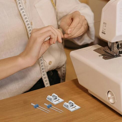 VILLCASE Twin Needles 6-Pack with 3 Groove Pintuck Presser Feet – 2mm 3mm 4mm Double Stretch Needles for Knit & Spandex, Decorative Parallel Stitches for Apparel & Home Décor in Kuwait