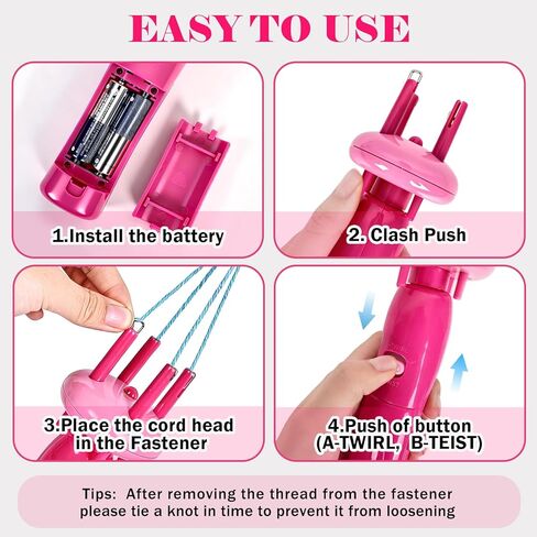 VIBERAY Cord Maker Fringe Twister Tool, Needlepoint Cording Handheld Tassel Maker Tool for Fast DIY Crafts & Home Decor, Craft Yarn Making Twister for Beginners and Knitting Enthusiast (Pink) in Kuwait