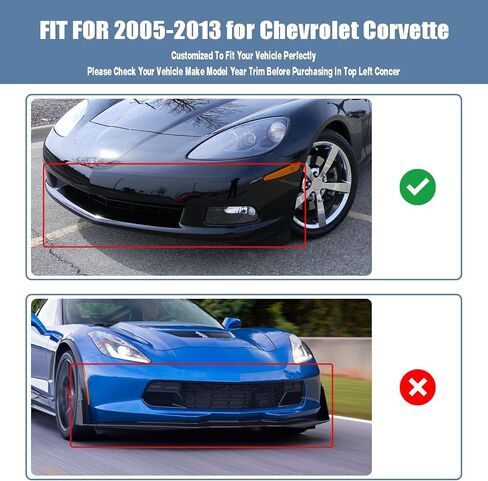 Front Bumper Lip fit for Chevrolet Corvette 2005-2013,for Chevy Corvette C6 Base Convertible Hatchback 2005-2013 3-Piece Front Bumper Lip Splitter Gloosy Black in Kuwait