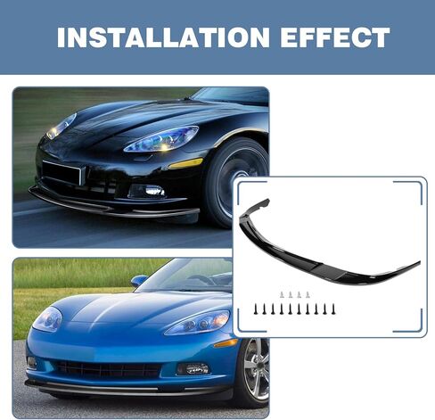 Front Bumper Lip fit for Chevrolet Corvette 2005-2013,for Chevy Corvette C6 Base Convertible Hatchback 2005-2013 3-Piece Front Bumper Lip Splitter Gloosy Black in Kuwait