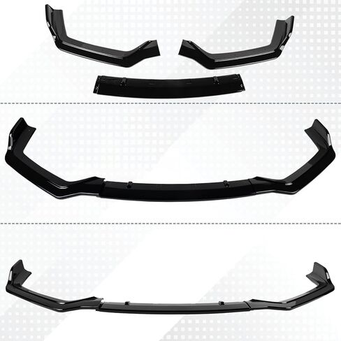 Fit for 2018-2025 Infiniti Q50 Q50L Sport Front Bumper Lip, Gloss Black ABS Air Splitter Chin Body Kit OEM Style in Kuwait