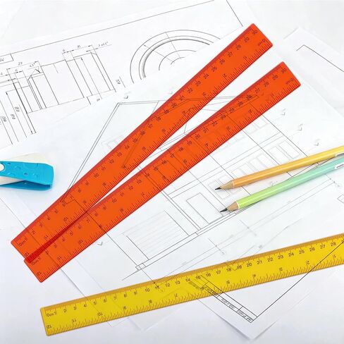 Assorted Color Clear Rulers - 16pcs with Inch & Centimeter Measuring Plastic Transparent Metric Reglas Small Measuring Ruler for School Classroom Home Office Supplies for Children in Kuwait