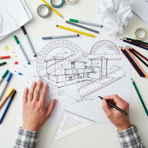 مجموعة هندسية مكونة من 6 قطع من البلاستيك الشفاف ومسطرة شفافة تتضمن منقلة ومسطرة مستقيمة ومسطرة مثلثة وأدوات قياس واضحة لمستلزمات المكتب والمنزل in Kuwait