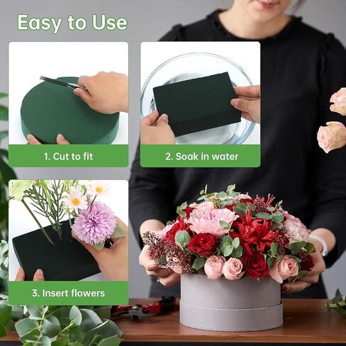 Hahood 6 حزمة كتل رغوة الأزهار جولة الطوب رغوة الأزهار 7.1 بوصة كبيرة DIY الأخضر الرطب الجاف زهرة الرغاوي لترتيبات الزهور الاصطناعية والطازجة لديكور طاولة الزفاف in Kuwait