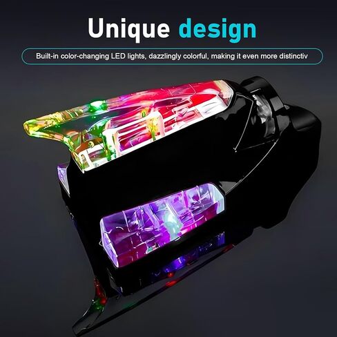 ضوء LED لطاقة الرياح لسقف السيارة، مصباح LED تحذيري مضاد للماء على شكل زعانف سمك القرش، ديكور هوائي للسقف ذاتي اللصق، عالمي لمعظم السيارات (أسود) in Kuwait