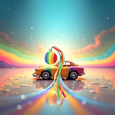 Rainbow Car Antenna Topper,Funny Antennas Balls for Cars Helps to Locate Vehicles Quickly,Universal Car Antenna Decoration Automotive Exterior Accessories for Most Vehicles,Balls:1.74in,length:11.34in in Kuwait