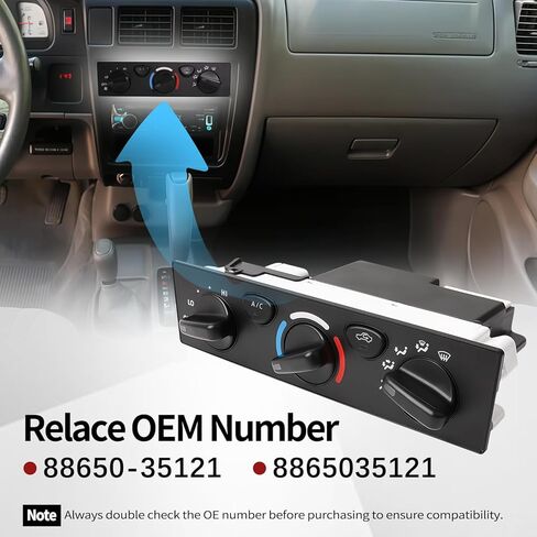 مجموعة التحكم في المناخ لسخان تكييف الهواء متوافقة مع Toyota Tacoma 2001-2004 4Runner 2001 2002 وحدة التحكم في درجة الحرارة تحل محل 88650-35121 8865035121 in Kuwait