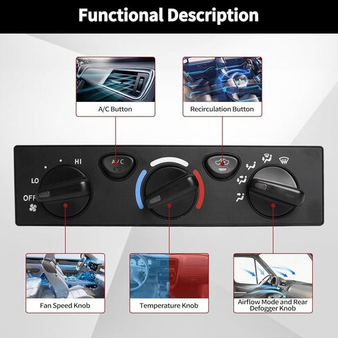 مجموعة التحكم في المناخ لسخان تكييف الهواء متوافقة مع Toyota Tacoma 2001-2004 4Runner 2001 2002 وحدة التحكم في درجة الحرارة تحل محل 88650-35121 8865035121 in Kuwait