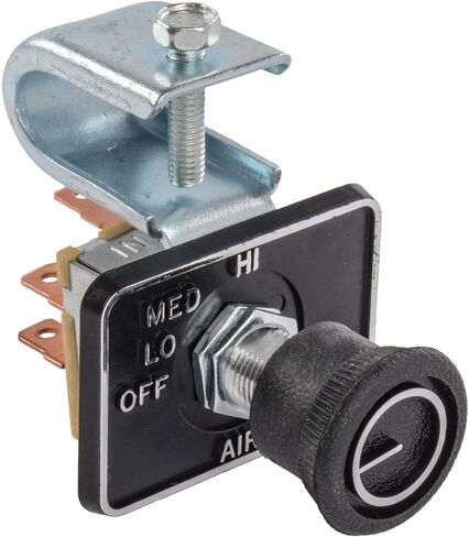 JEGS 3-Speed Fan Switch | for Auxiliary Heater Assembly | Use with JEGS Hot Rod Heaters | Off/Lo/Med/Hi Settings | Includes Switch, Faceplate, Mounting Bracket, Knob, & Wire Connecters in Kuwait