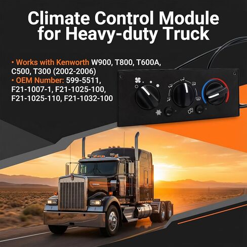599-5511 وحدة التحكم في المناخ HVAC A/C لـ Kenworth W900 T800 T600A C500 T300 2002-2006، يستبدل F2110071 F211025100 F211025110 F211032100 5995511 in Kuwait