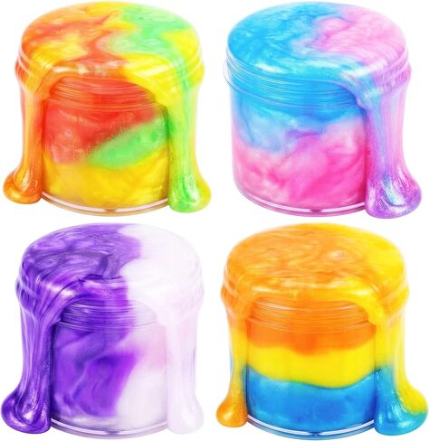 Galaxy Slime 4 Pack, Non-Sticky Wet Slime,Colorful, Stress Relief Toy, Party Favors for Boys Girls, Super Soft, 60ml Each in Kuwait