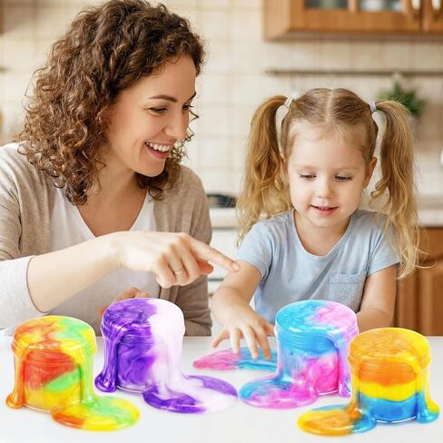 Galaxy Slime 4 Pack, Non-Sticky Wet Slime,Colorful, Stress Relief Toy, Party Favors for Boys Girls, Super Soft, 60ml Each in Kuwait
