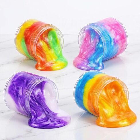 Galaxy Slime 4 Pack, Non-Sticky Wet Slime,Colorful, Stress Relief Toy, Party Favors for Boys Girls, Super Soft, 60ml Each in Kuwait