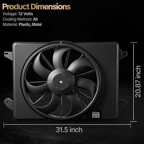 621-526 AC Condenser Cooling Radiator Fan Assembly 12V Fits for 2009-2023 Chrysler 300/Challenger/Charger 2.7L 3.6L 5.7L 68050129AA in Kuwait