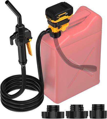 Fuel Transfer Pump for DEWALT 20V Battery(Not Included) – Cordless 3.7 GPM Automatic Gas Pump Kit for Gasoline, Diesel & Oil with 3 Tank Adapters, Battery Powered, Safe & Fast in Kuwait