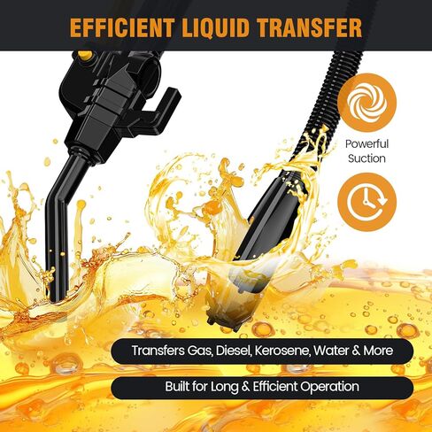 Fuel Transfer Pump for DEWALT 20V Battery(Not Included) – Cordless 3.7 GPM Automatic Gas Pump Kit for Gasoline, Diesel & Oil with 3 Tank Adapters, Battery Powered, Safe & Fast in Kuwait