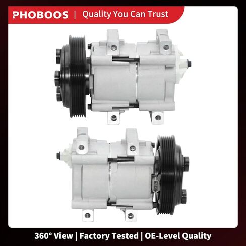 ضاغط تكييف الهواء PHOBOOS مع قابض متوافق مع Ford Ranger 1990-2001، F-100 Ranger 1996-2000 وMazda B2300 B2500، 2.3L 2.5L، تبريد سريع، ضوضاء منخفضة، سهل التركيب، Ref.CO 101280C in Kuwait