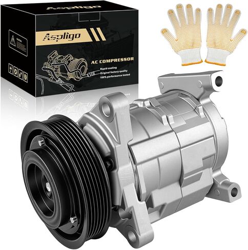 A/C Compressor with Clutch Compatible with Chrysler Town & Country 2001-2007 3.3L 3.8L, for Chrysler Voyager 2001-2003, for Dodge Grand Caravan 2002-2007 3.3L 3.8L, CO 29001C, 78374, 4710522 in Kuwait