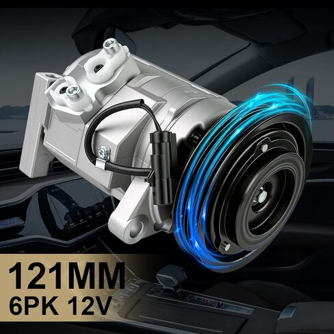 A/C Compressor with Clutch Compatible with Chrysler Town & Country 2001-2007 3.3L 3.8L, for Chrysler Voyager 2001-2003, for Dodge Grand Caravan 2002-2007 3.3L 3.8L, CO 29001C, 78374, 4710522 in Kuwait