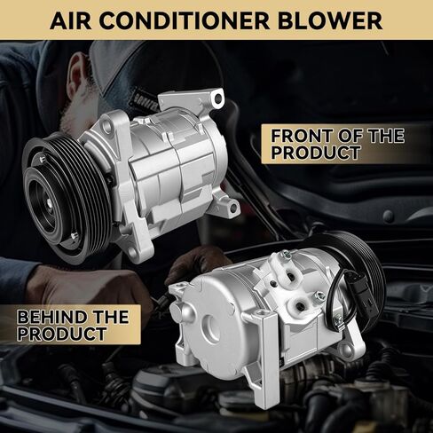 A/C Compressor with Clutch Compatible with Chrysler Town & Country 2001-2007 3.3L 3.8L, for Chrysler Voyager 2001-2003, for Dodge Grand Caravan 2002-2007 3.3L 3.8L, CO 29001C, 78374, 4710522 in Kuwait