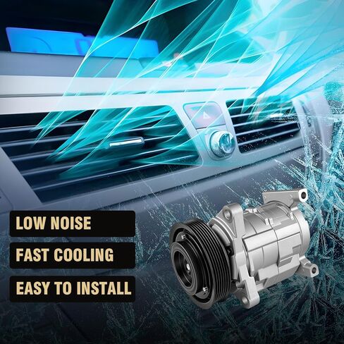 A/C Compressor with Clutch Compatible with Chrysler Town & Country 2001-2007 3.3L 3.8L, for Chrysler Voyager 2001-2003, for Dodge Grand Caravan 2002-2007 3.3L 3.8L, CO 29001C, 78374, 4710522 in Kuwait