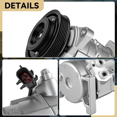 A/C Compressor with Clutch Compatible with Chrysler Town & Country 2001-2007 3.3L 3.8L, for Chrysler Voyager 2001-2003, for Dodge Grand Caravan 2002-2007 3.3L 3.8L, CO 29001C, 78374, 4710522 in Kuwait
