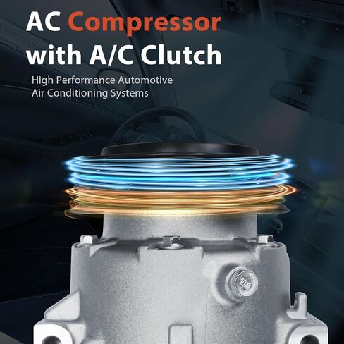 A/C Compressor with Clutch for Ford Focus 2008-2013 Transit Connect 2.0L 2010 2011 2012 Air Conditioning Compressor for CO 11297C in Kuwait