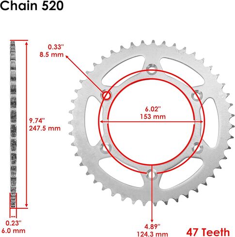 Caltric Drive Chain and Sprocket Kit Compatible with Honda CRF150F 2006-2017 in Kuwait